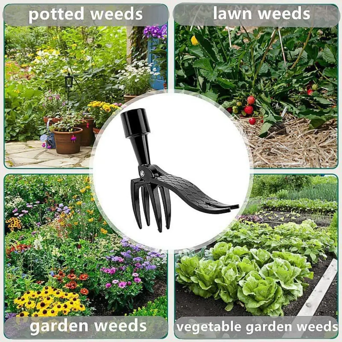 1 Set, No Bending, Standing, Manual Foot Stepping Lawn Mower, Garden Weeding and Rooting Machine（Handle Not Included） 4