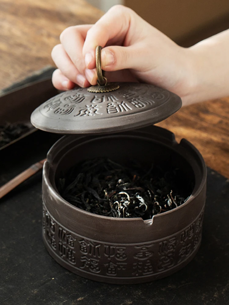 

Purple Sand Ceramic Fashion Ashtray Creative Home Personality Living Room Trend Office Atmosphere Simple Anti-flying Ashtray