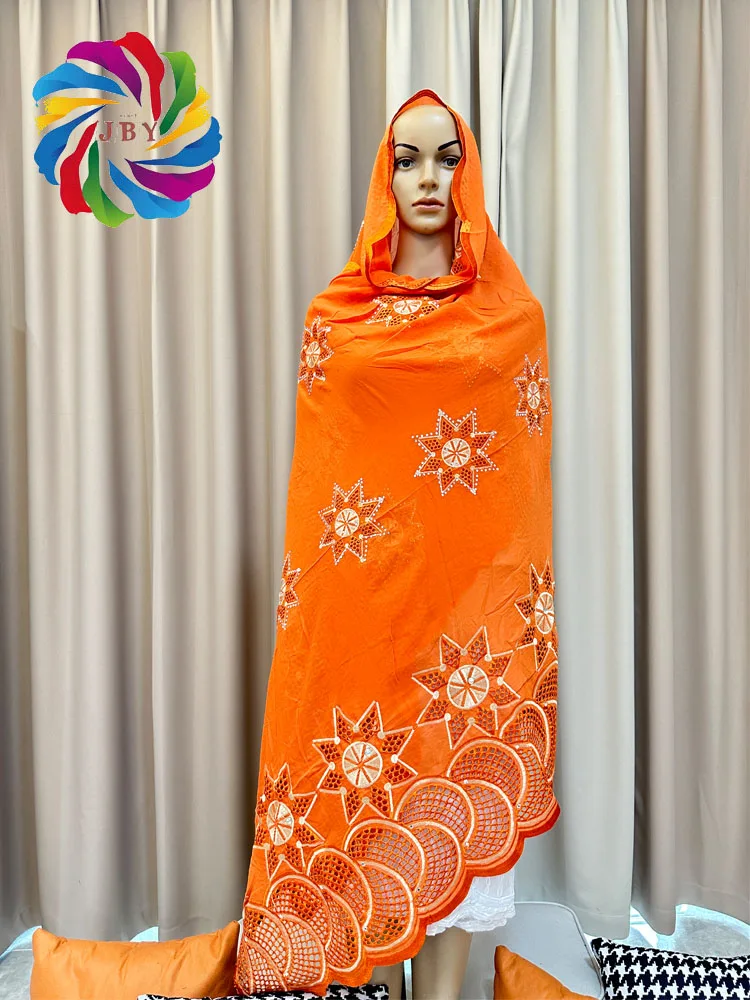 

Luxury Scarf High Quality 100% Cotton Dubai African Women Islamic Scarf LOVE pattern Embroidery Chemical Lace Scarf 2 color