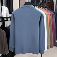 100% pur coton automne et hiver hommes mode sport marque brodé poney à manches longues POLO affaires t-shirt style décontracté 3