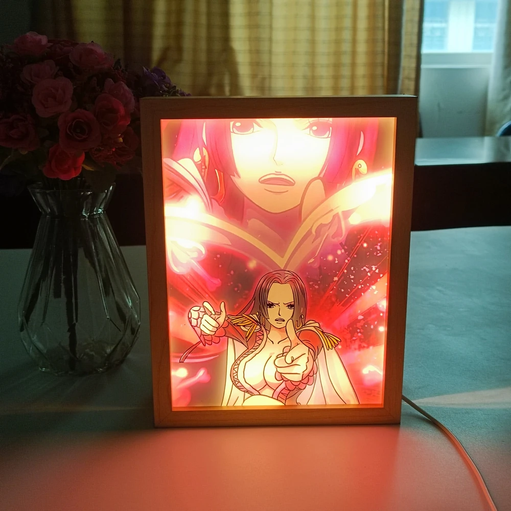 

Kimetsu No Yaiba Art Painting Design 3D Night Lights LED Colors Wooden Photo Frame Light Bedroom Decor Lamps Anime Dropshipping