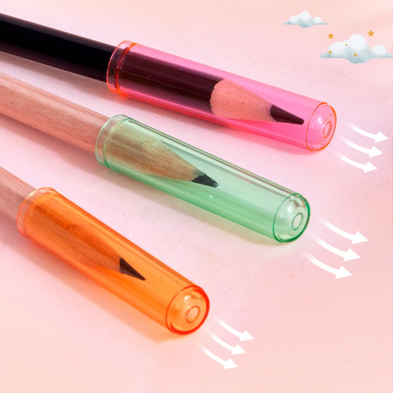 

24/50 шт. пластиковые призовые подарки для детей студентов детей удлинитель карандашей протектор карандашей Кепка Карандаш Чехол для карандашей