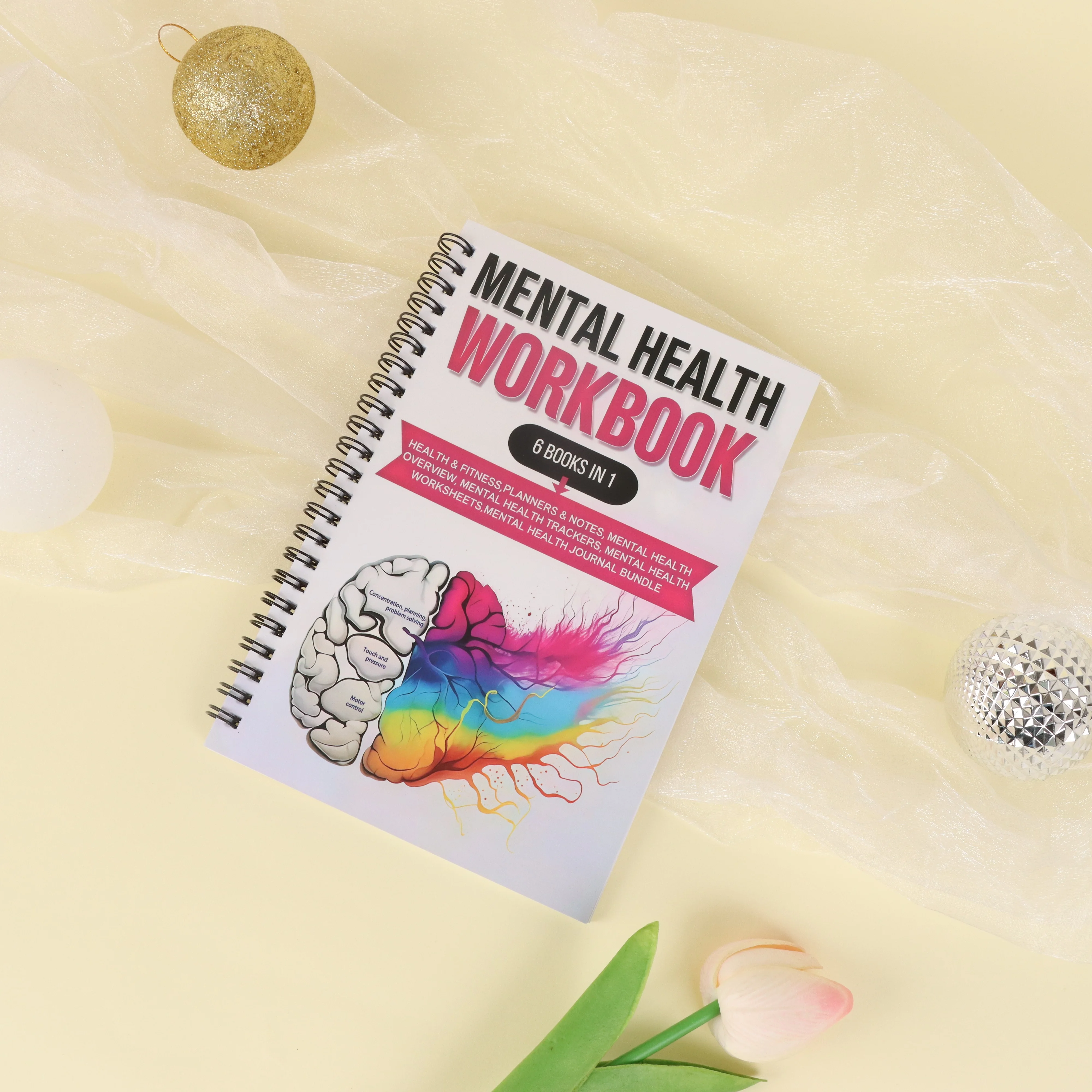 A5 daily mental health journal - self-care workbook with mood tracker, relaxation guide and patience exercises, perfect for b 2