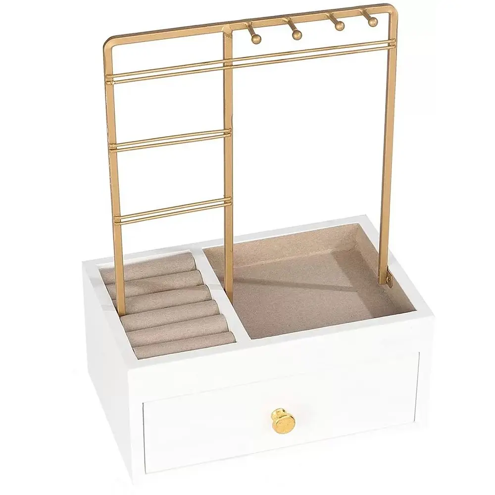 

Подставка для ювелирных изделий с деревянной основой, металлический прочный органайзер для ожерелий, высококачественный держатель с отверстиями, подвесная вешалка для хранения