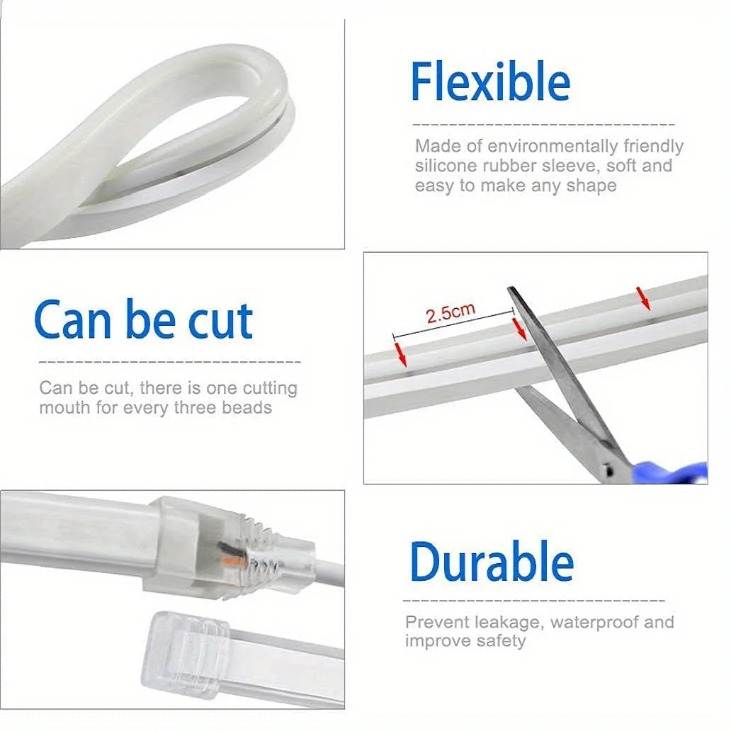 1-5m Neon Led Strip Light Motion Sensor Dimmer Switch Control Flexible Neon Sign Outdoor Lamp Waterproof Tape Rope Home Decor 4