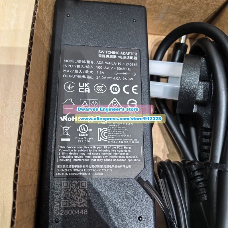 ADS-96HLA-19-1 24096E AC 어댑터 24V 4A 96W, Bambu Lab AMS 2 Pro H2 X2D P2S 3D 프린터 전원 공급 장치용