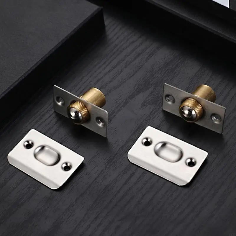547F 4Pcs Adjustable Concealed Latches Replacement Closet Door Balls Catches French Door Lock Easy to Install