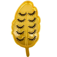 NOUVEAU Lot de 5 paires de faux cils effet œil de chat/renard, cils dramatiques 6D super volumineux et légers en faux vison pour extension de maquillage 2