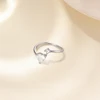 CANNER Love Heart-shape 925 Sterling Silver Adjustable Ring For Women Ins Geometric 6mm Zircon Ring Fine Jewerly Wedding Gift 5