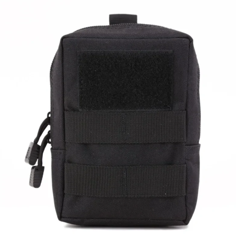 Tactical Molle Utility Pouch - EDC Phone Holder With USA Patch & Carabiner (Night Camo)