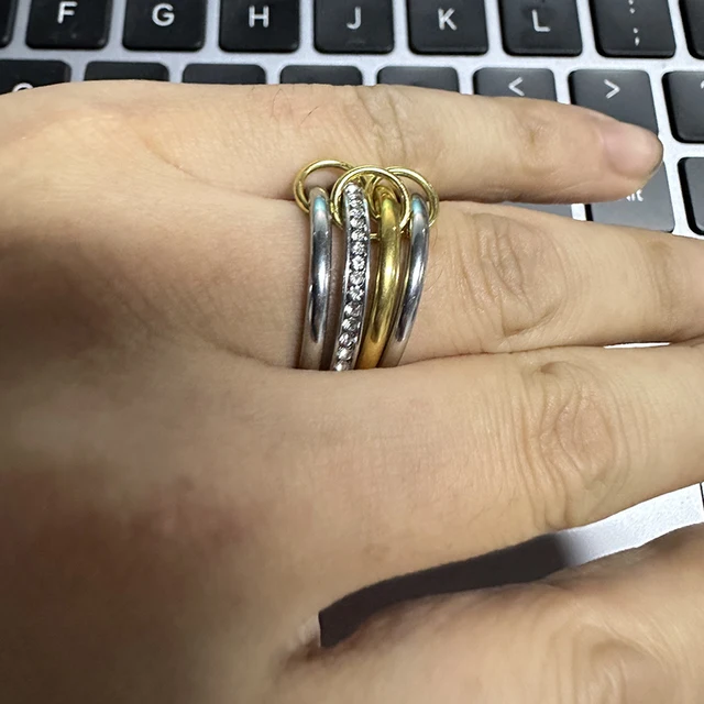 Rings For Women Non Tarnish Gold Filled Multi Link Ring Stack