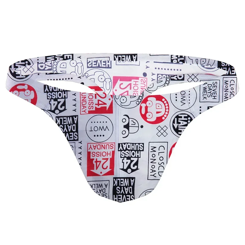 

ADANNU men's underwear sexy low-waist print ice silk small triangle breathable comfortable T-shirt T-pants AD7301
