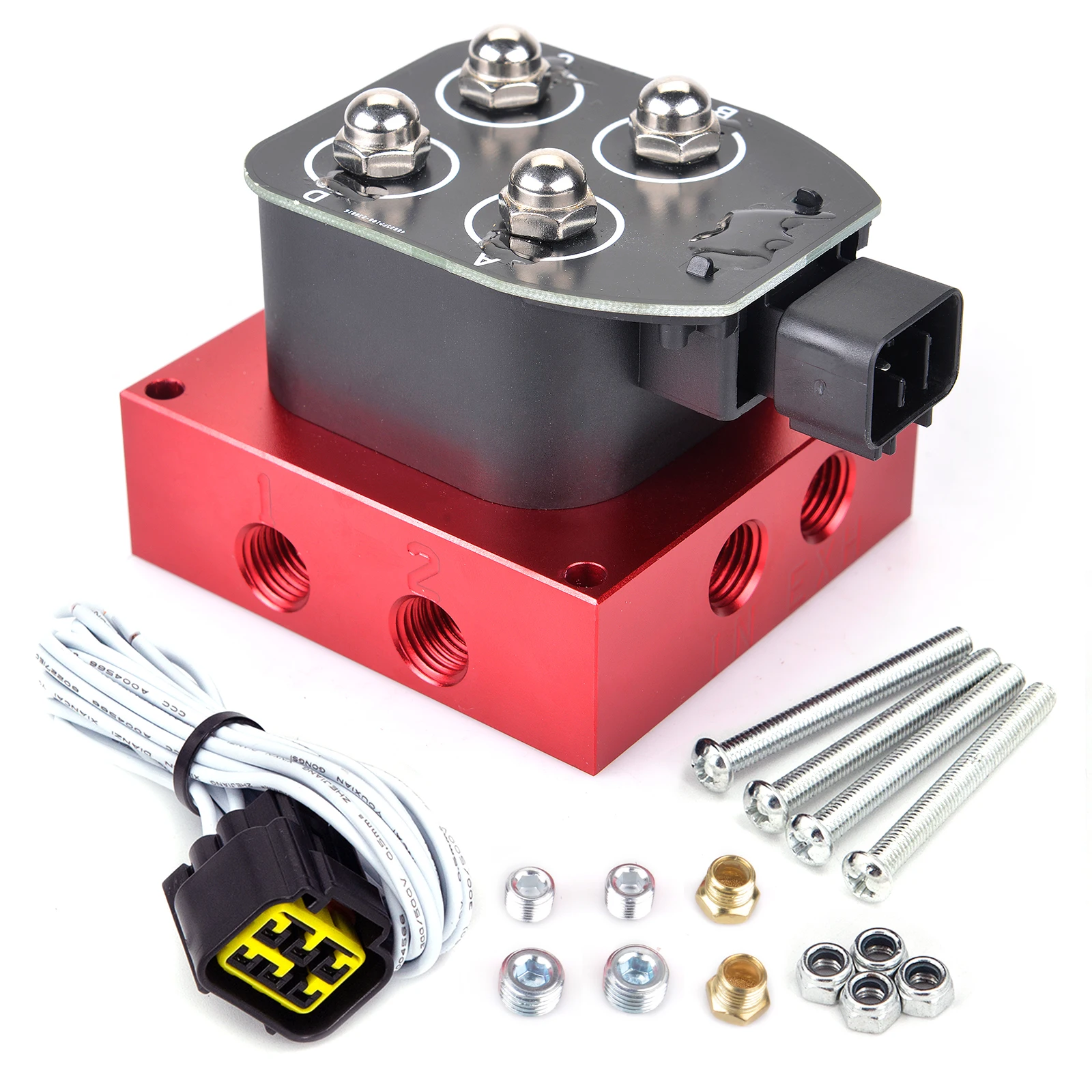 

FreeShipping RED Auto/motorcycle 12v VU2/4 Solenoid Valve kit Air ride Suspension manifold valve Pneumatic shock absorber