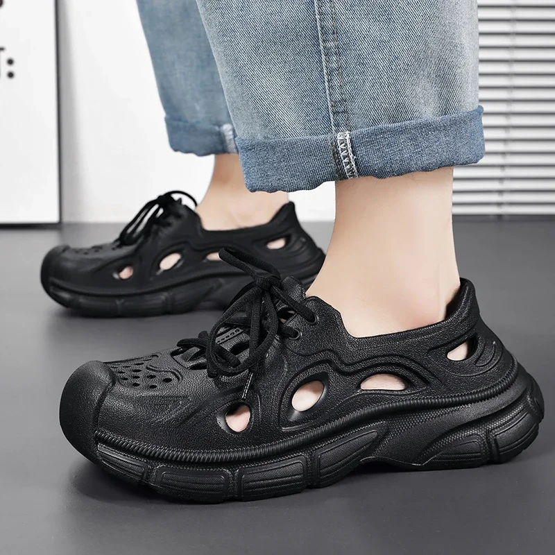 Summer Men Sandals Lightweight EVA Man Slippers Fashion Male Clogs Garden Shoes Outdoor Casual Beach Shoes Walking Sneakers