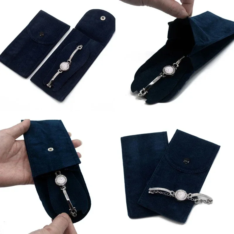 Commercio all'ingrosso Top Velvet Snap Watch flanella Bag Packaging Bag Ring bracciale Gift Bag custodia da viaggio per uomo donna orologi amanti