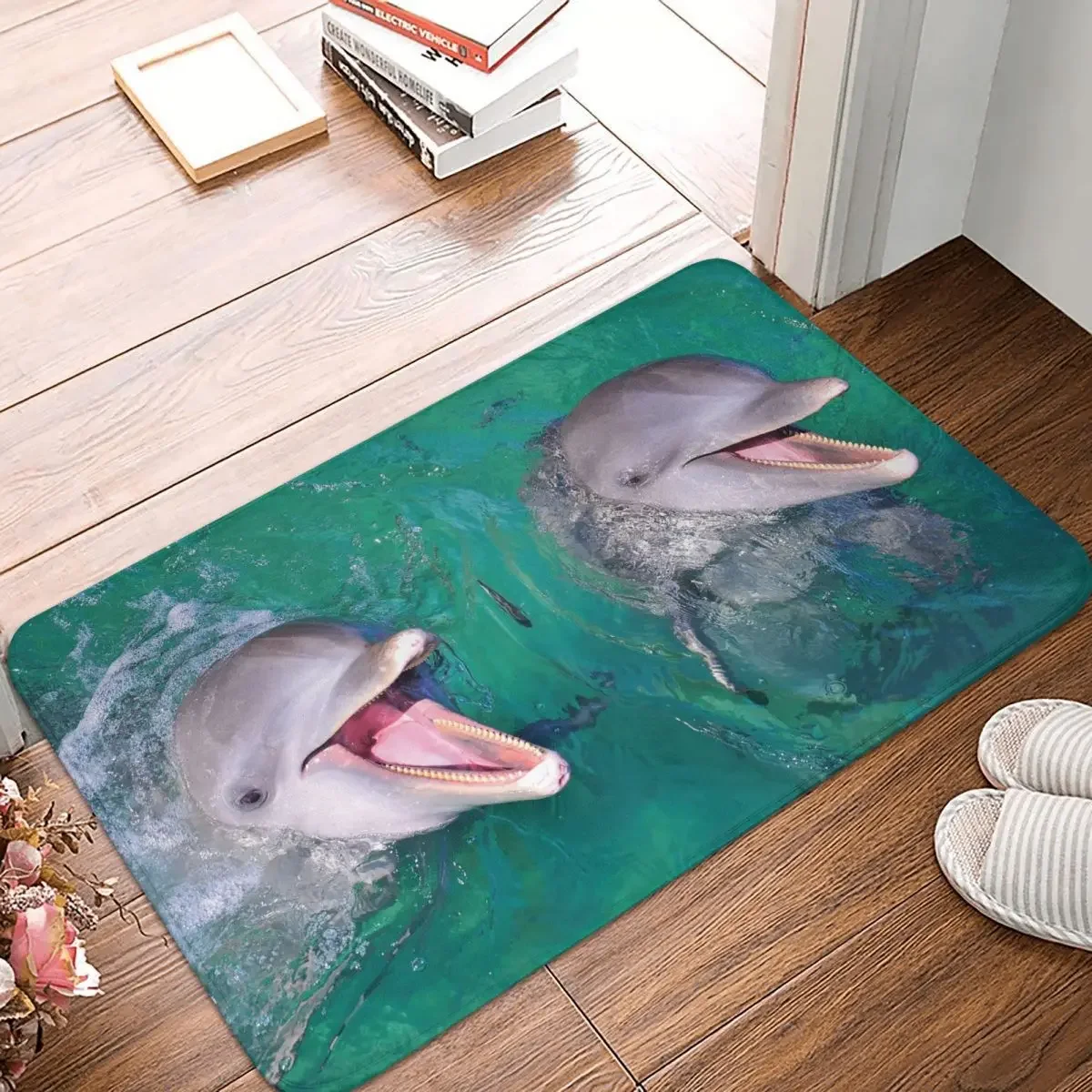 

Undersea World Animals Doormat Bedroom Welcome Entrance Hallway Carpet Fish Dolphin Absorbent Floor Rug Door Mat Bath Mat