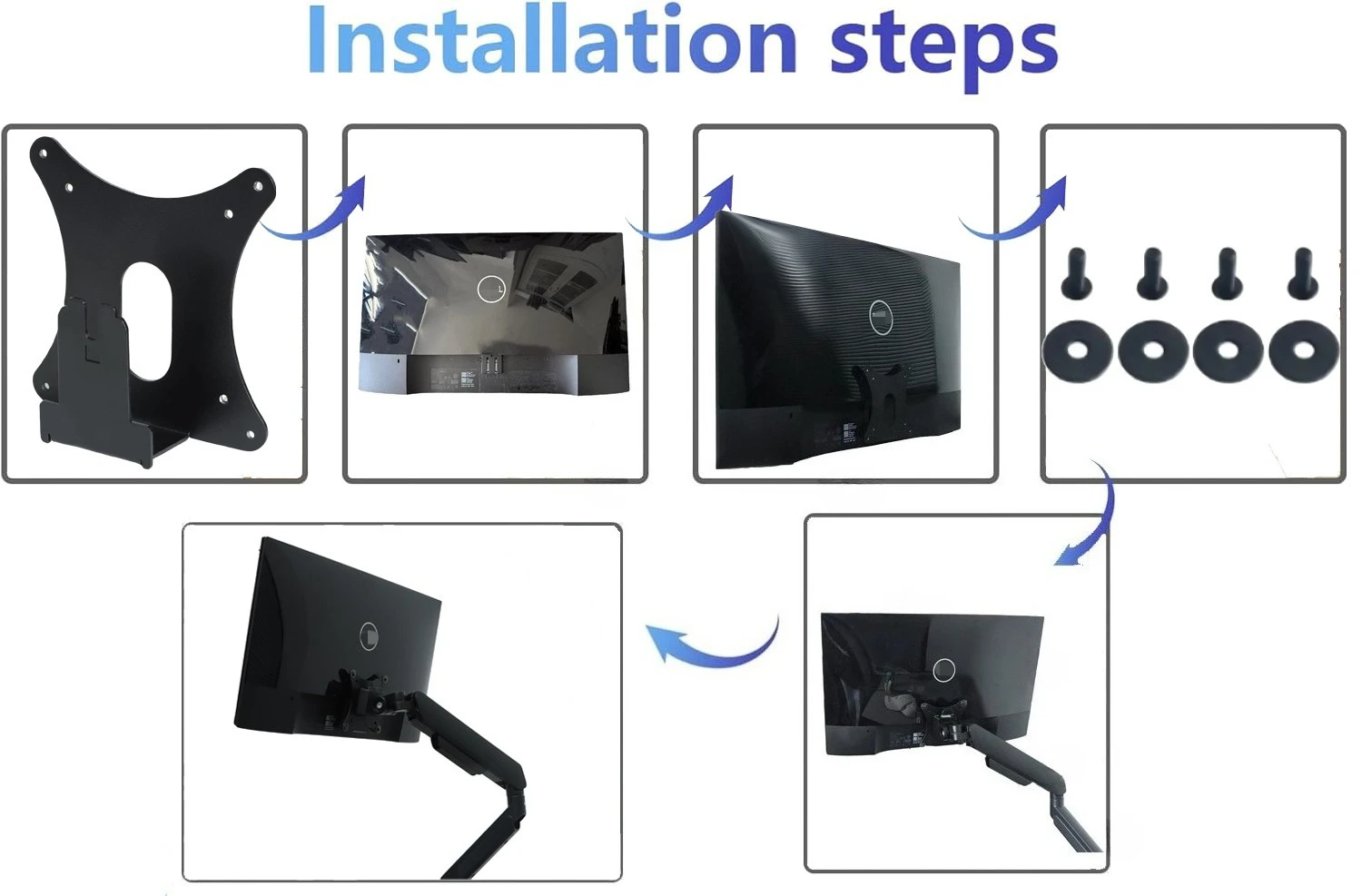 VIVO Quick Attach VESA Adapter Plate Bracket Designed For Dell