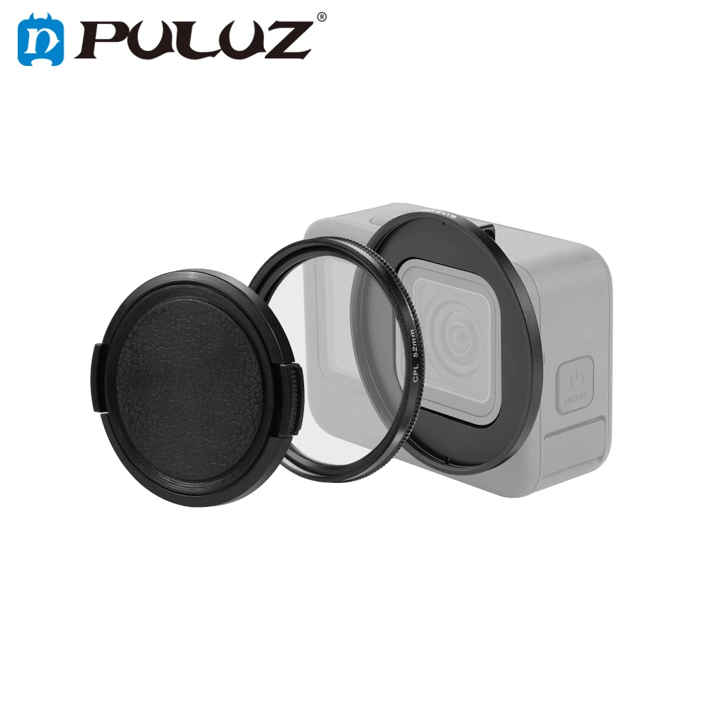 Puluz 52Mm Set Di Filtri Per Lenti Per Gopro Hero10 Black / Hero9 Black Camera Filtro Cpl + Specchio Uv + Cappuccio Per Obiettivo + Anello Adattatore
