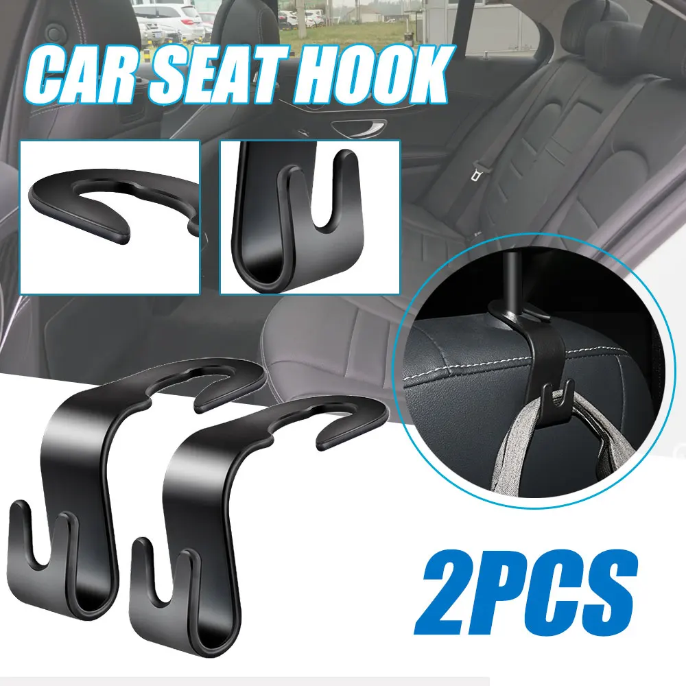 

2Pcs Car Headrest Back Seat Hook Hanger Vehicle Organizer Holder for Handbags Purses Coats and Grocery Bag Rack Hook Universal