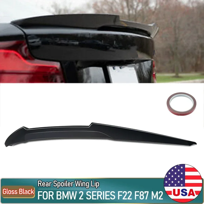 Nero Lucido Highkick Posteriore Tronco Spoiler Ala Per Bmw F87 M2 F22 M240I 2014-2020