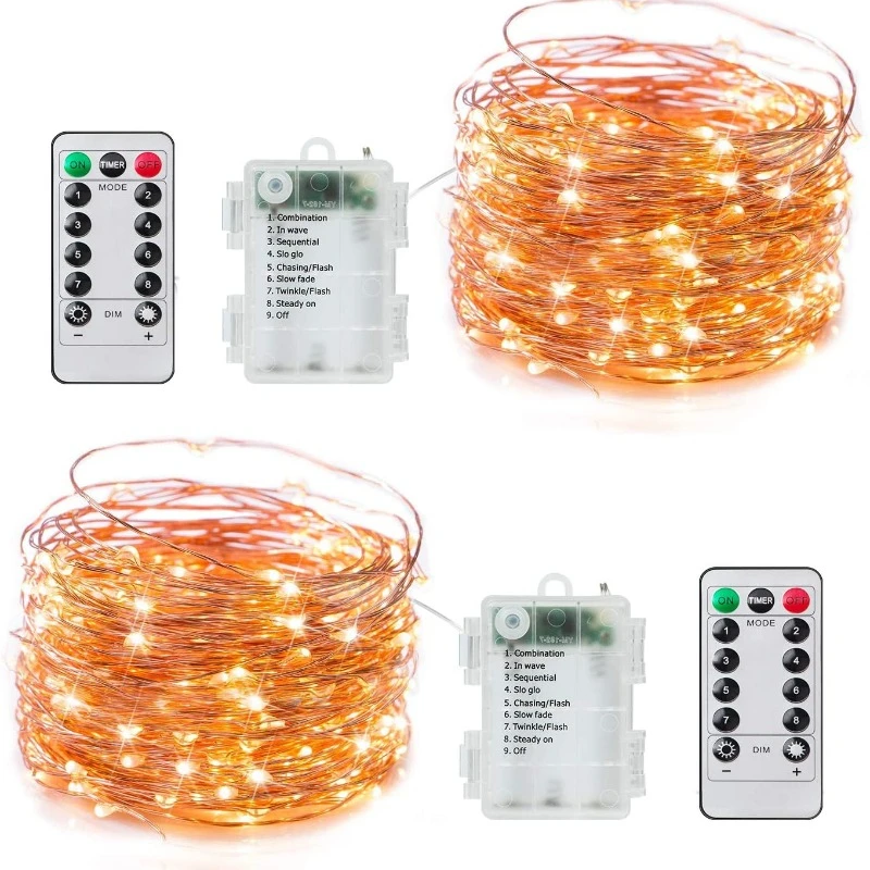 LED String Light 24M Battery Copper Wire Garland Fairy Tale Light Outdoor Waterproof Christmas Wedding Party Home Decoration led string light silver wire fairy warm white garland home christmas wedding party decoration powered by battery batter usb 10m