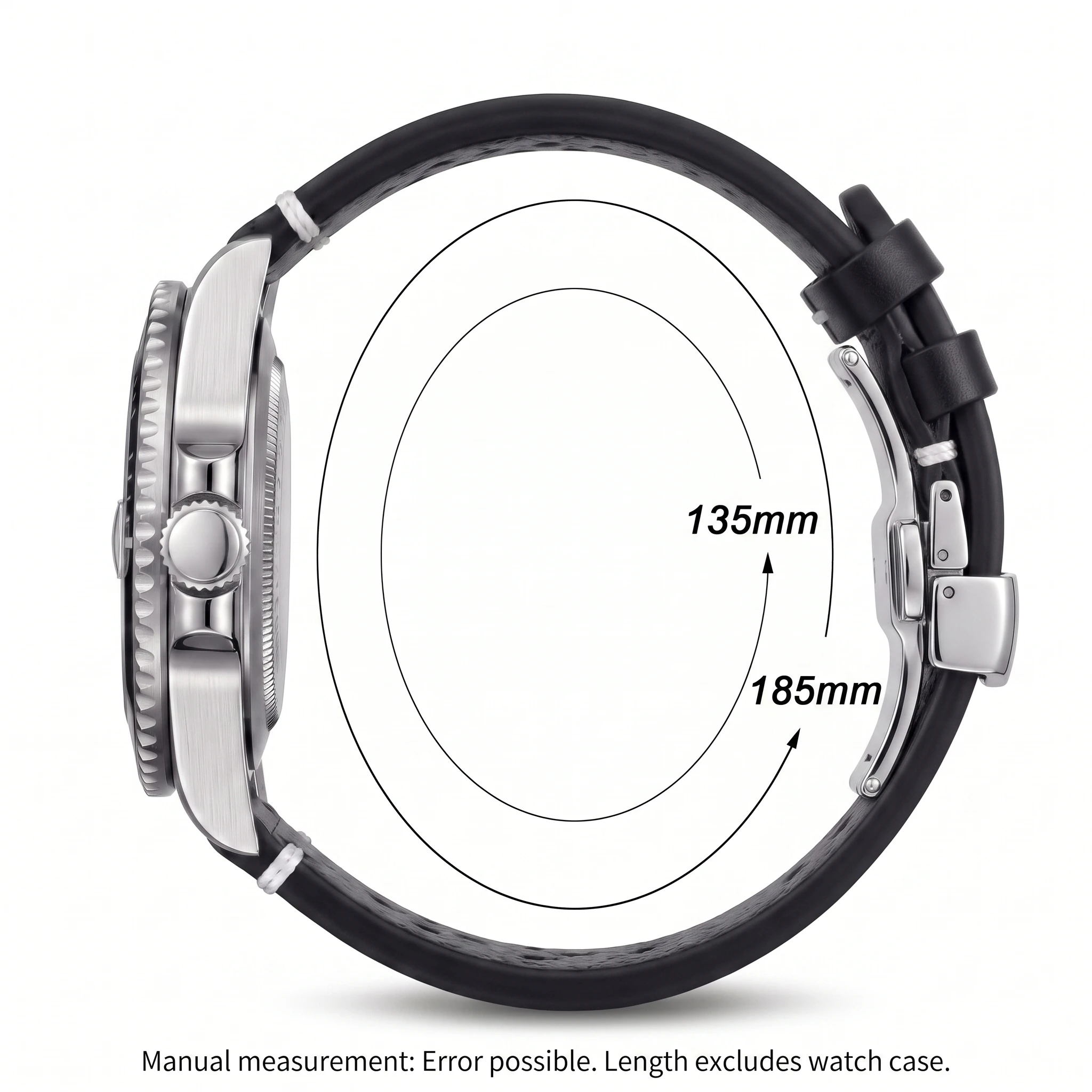 Premium Quick Release Leather Watch Strap with Breathable Butterfly Buckle