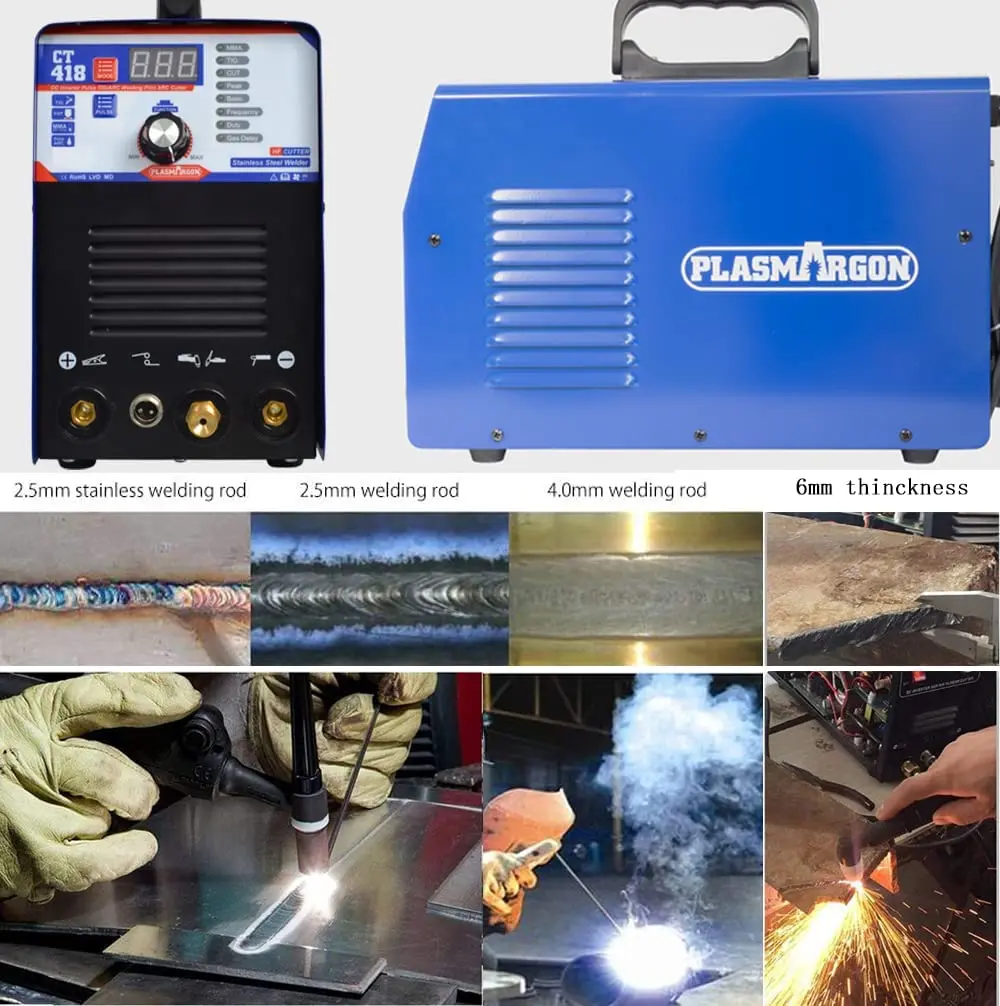 Plasmargon Plasma Cutter CT418 4 in 1 Interver Welding Machine MMA Tig Pulse Spot Welding Portable CNC Plasma Cutter for Metal