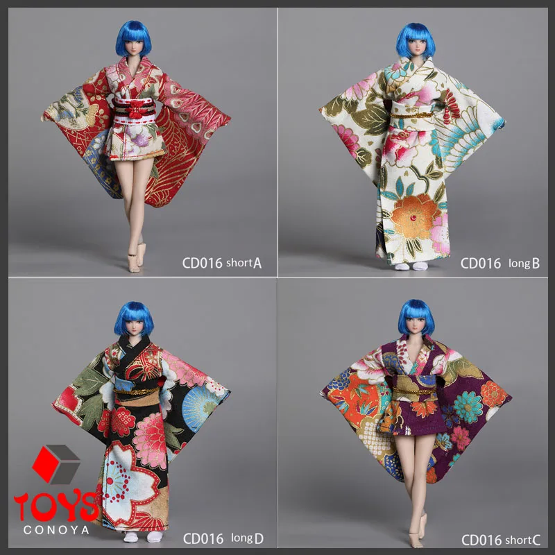 

CDtoys CD016 1/12 Female Long Short Kimono Model Soldier Printing Clothes Fit 6-inch TBL Action Figure Body Dolls