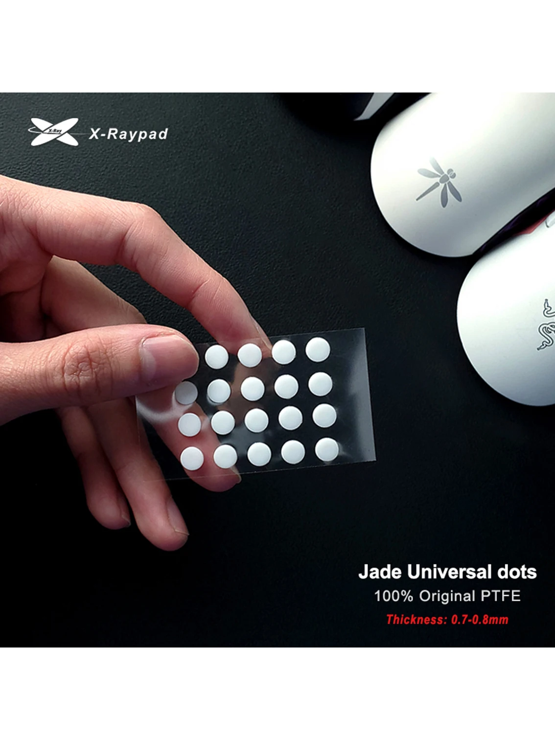 X-Raypad Jade DIY Donuts Mouse Skates Universal Donuts Universal 0.8mm PTFE with diameter 9.5mm mouse skates