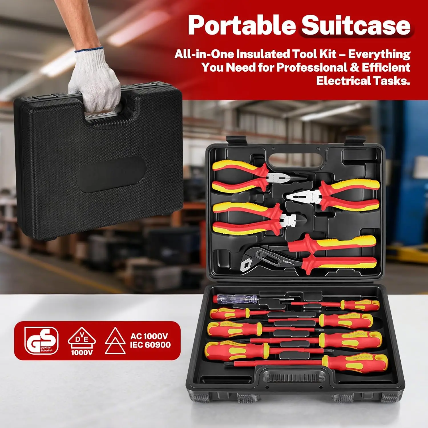 Insulated 1000V Screwdriver And Pliers Set image 6
