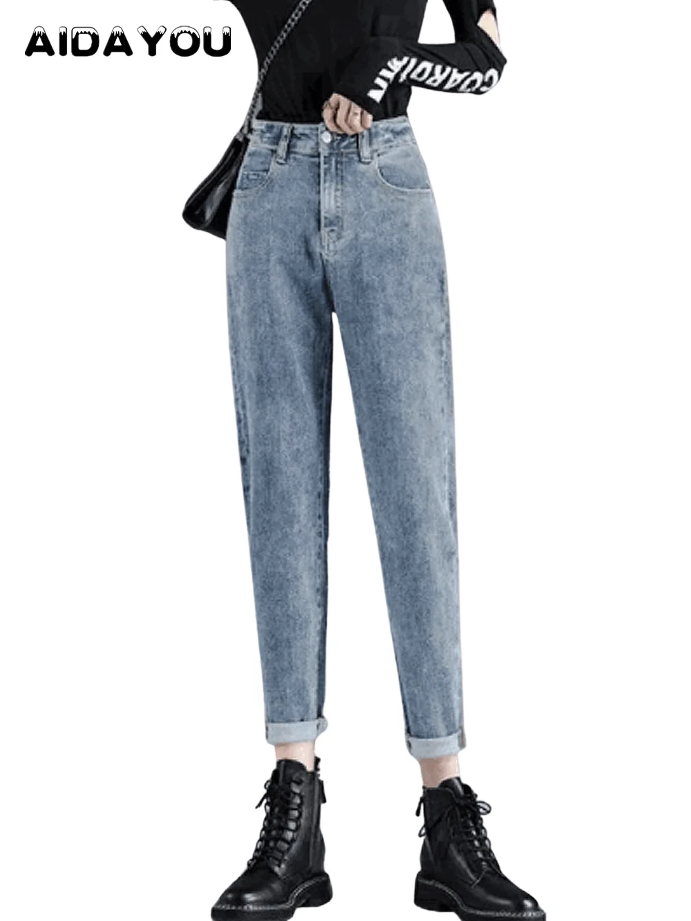 Women's Jeans Wide Leg Cropped  Pants Denim Regular Designer Jean Vintage Mid Waist Straight  ouc701