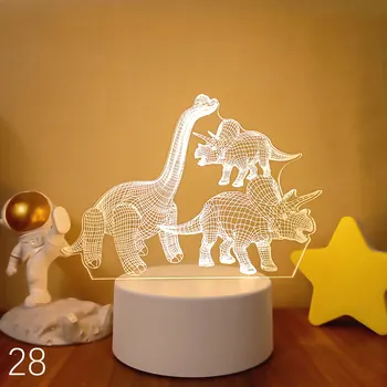 공룡 3D 램프 USB LED 야간 조명 네온 사인 램프, 크리스마스 크리스마스 장식, 홈 침실 생일 장식, 결혼 선물