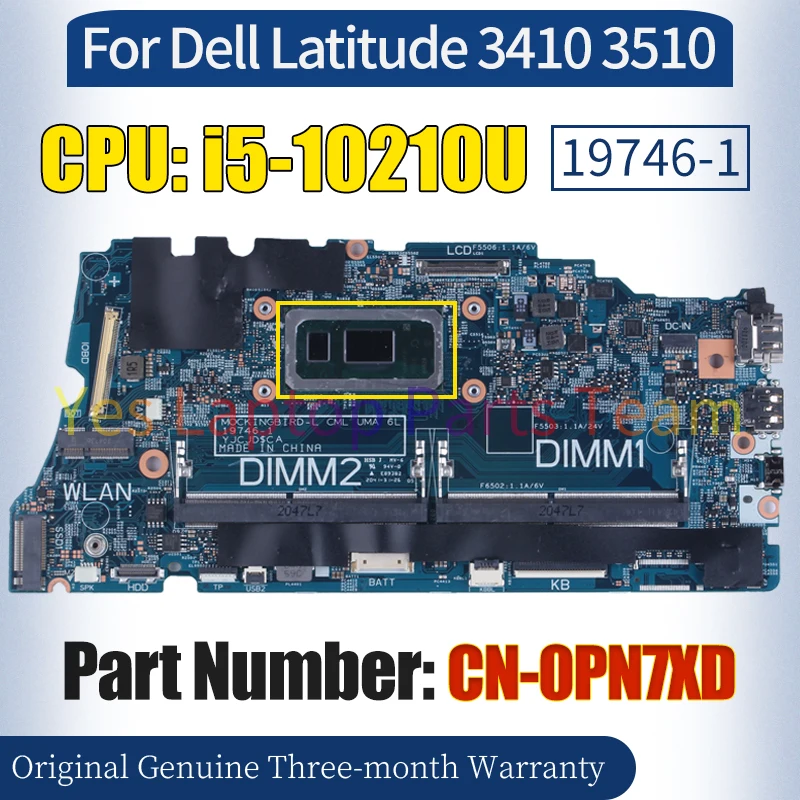 Фото 19746-1 для Dell Latitude 3410 3510 Материнская плата ноутбука CN-0PN7XD SRGKY i5-10210U 100% протестированная Материнская плата ноутбука №2