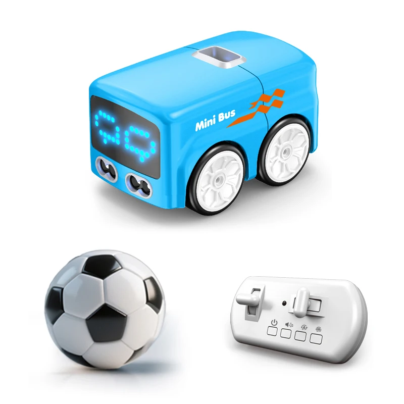 Smart RC Magic Mini Bus Intelligent Remote Control Gesture Sensing Induction Follow Cartoon Car Animation Vehicle Toys Kids Gift