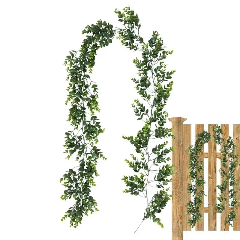 

Fake Eucalyptus Rattan Artificial Plants Vine Green Willow Leaf Ivy Wall Hanging Garland For Home Wedding Party Decor