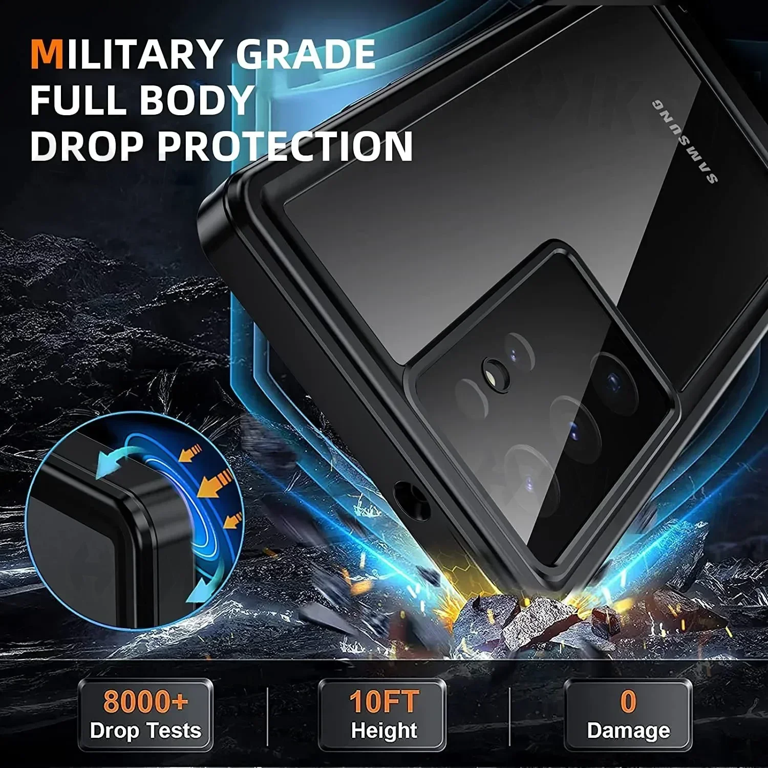 Ultimate Waterproof Shockproof Heavy Duty Phone Case - IP68 Full Protection Cover