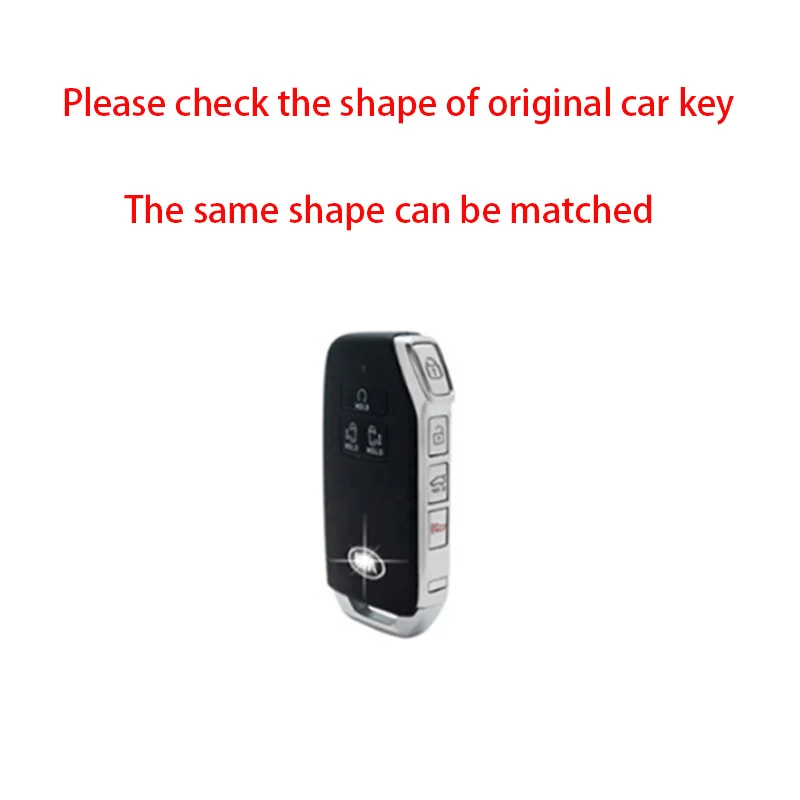 Premium Zinc Alloy & Leather Car Key Case Cover - 7-Button Fob Holder with Keychain Accessories