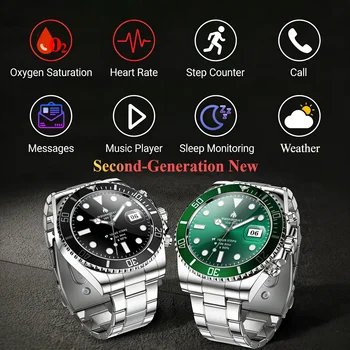 Innovativo smartwatch aziendale Design di lusso Fitness Tracker Chiamata Bluetooth Monitoraggio della frequenza cardiaca del sonno Smart Watch per Android iOS