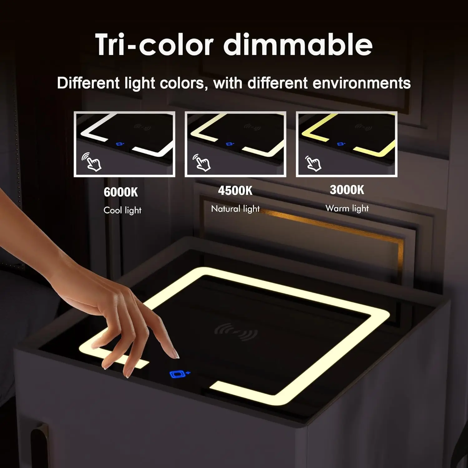 LED Nightstand with Wireless Charging 5