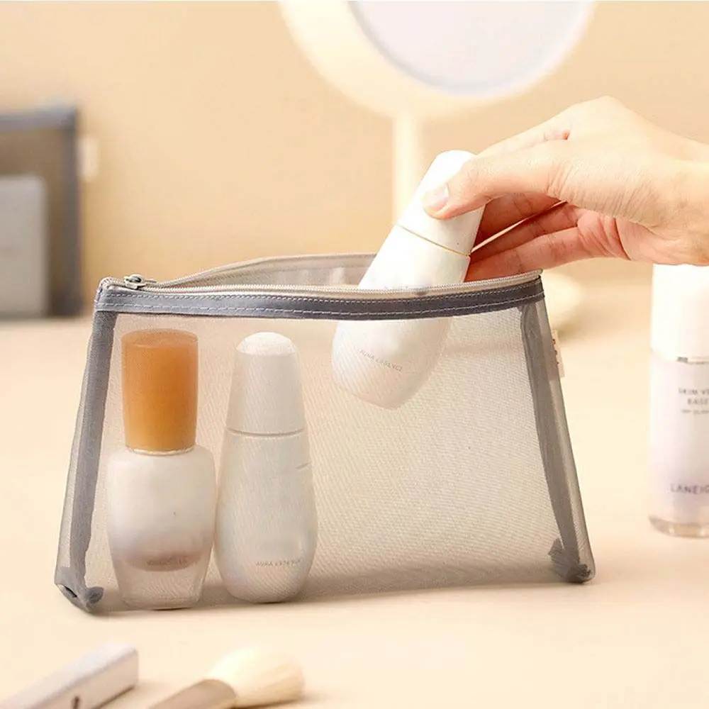 

Portable Transparent Travel Fashion Necessary Nylon Storage Bag Makeup Bag Lipstick Bag Cosmetic Cases