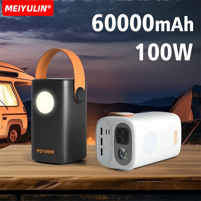 Powerful Large Capacity 60000mAh Power Bank For Laptop PD100W Fast Charger Portable External Spare Battery For iPhone Outdoor