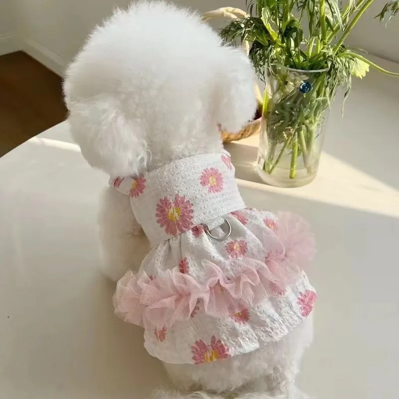Pet Lace Flower Princess Dress - Cute Summer Skirt