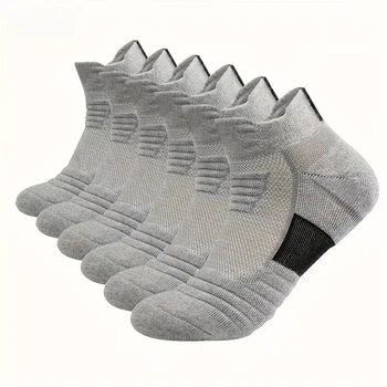 6/3/1 paia nuovi uomini sport corsa fitness volo calzini a tubo corto asciugamano da donna fondo calzini da basket calzini neri tinta unita 1