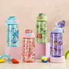 Botella de agua para niños con sorbete y seguro 550ml: Antiderrame Emoape