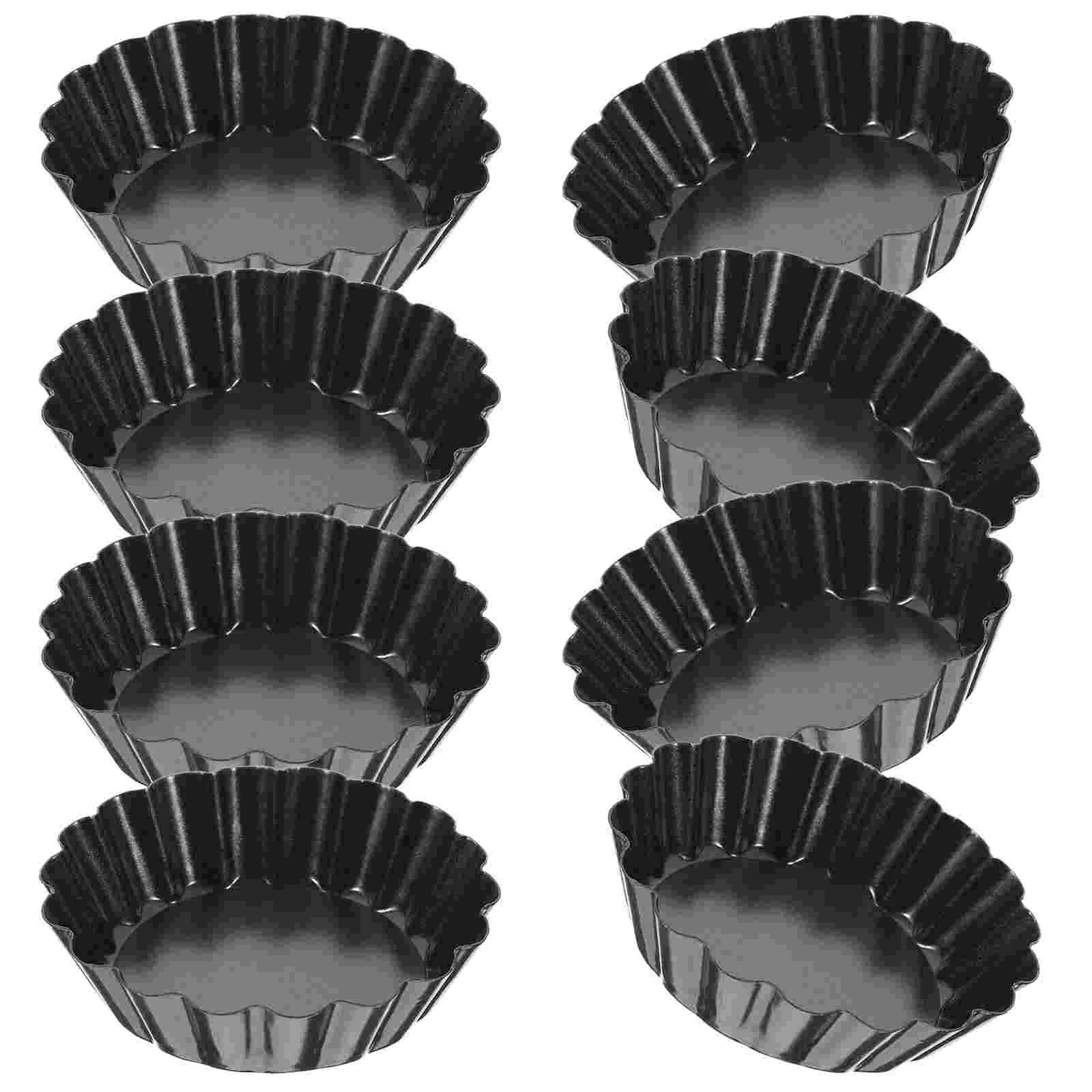 

8pcs Mini Tart Pans with Removable Bottom Mousse Cakes Dessert Baking Molds