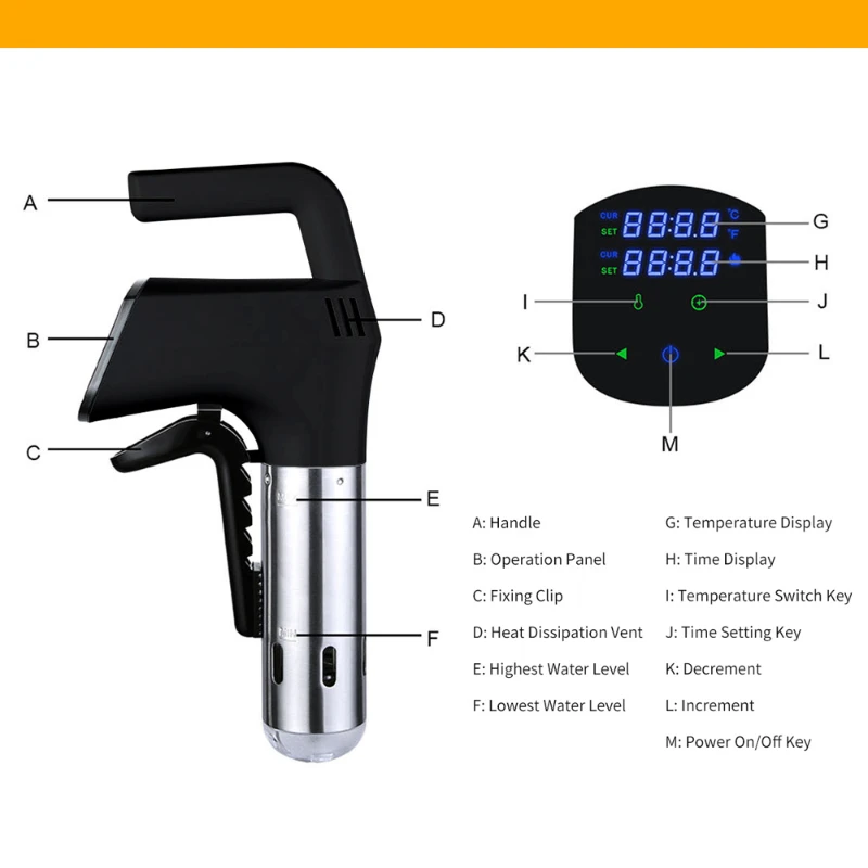 1100W Vacuum Sous Vide Cooker LCD Touch Digital Display Immersion Circulator Accurate Cooking Waterproof Smart Slow Cooker sous vide cooker
