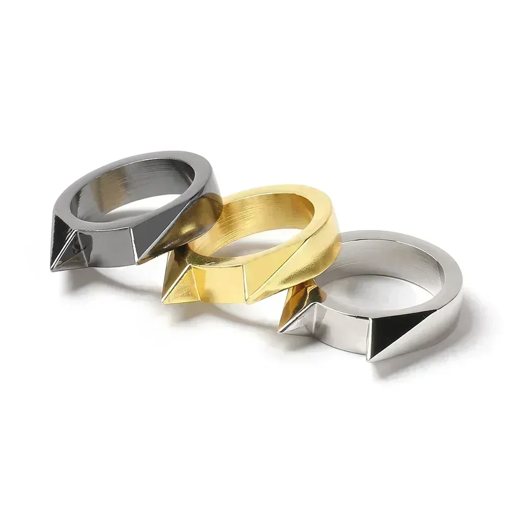 Gothic Survival Self-Defense Rings for Women Man Metal Multifunctional Knuckle Cat Ear Shape Attack Rings Girlfriends Gift