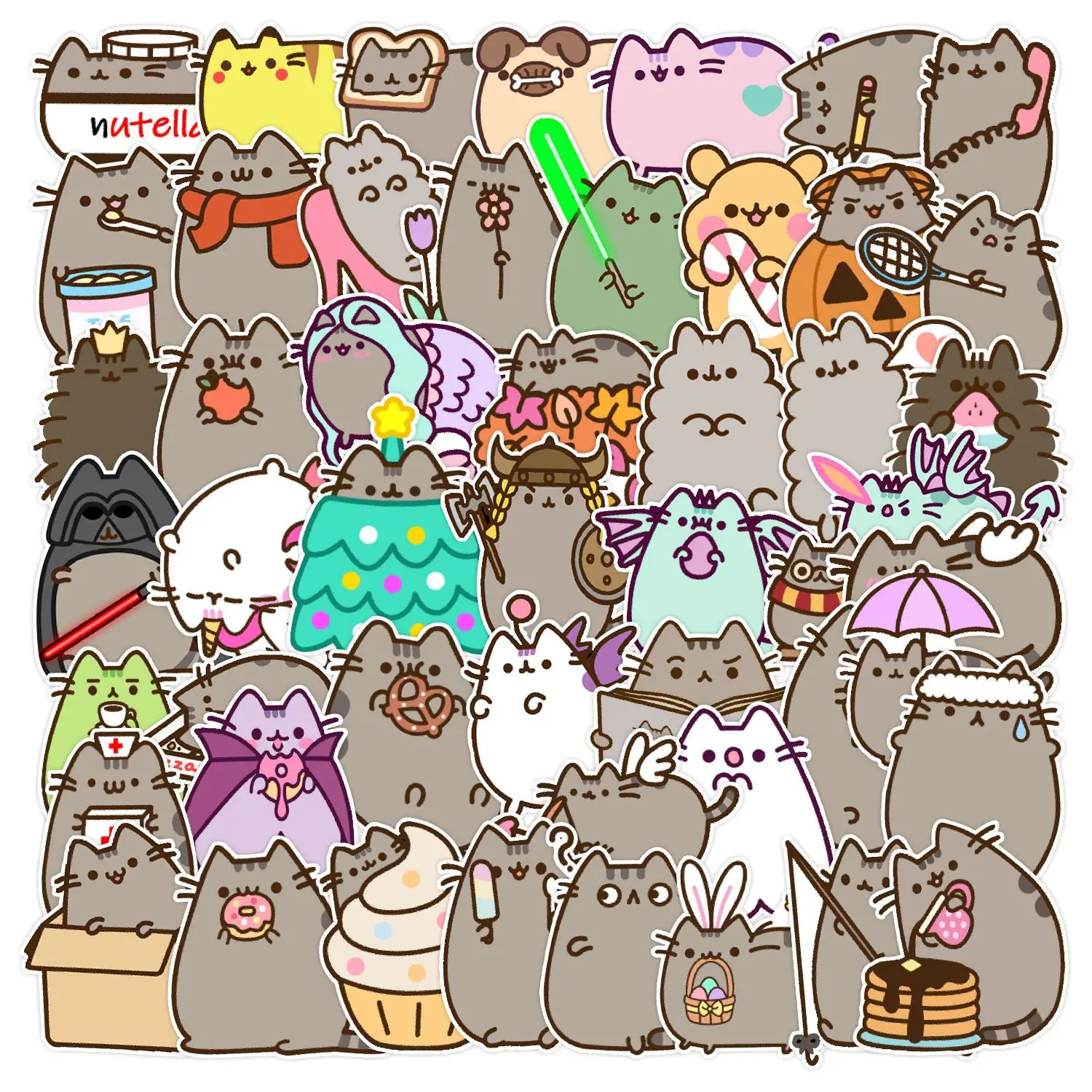 

50pcs Kawaii sticker bear decoration Pushkin kitten stickers