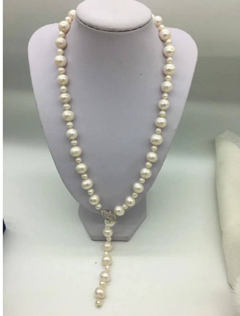 

22''7-11mm South Sea Genuine White Pearl Scarf NECKLACE fine jewelryfine jewelryJewelry Making