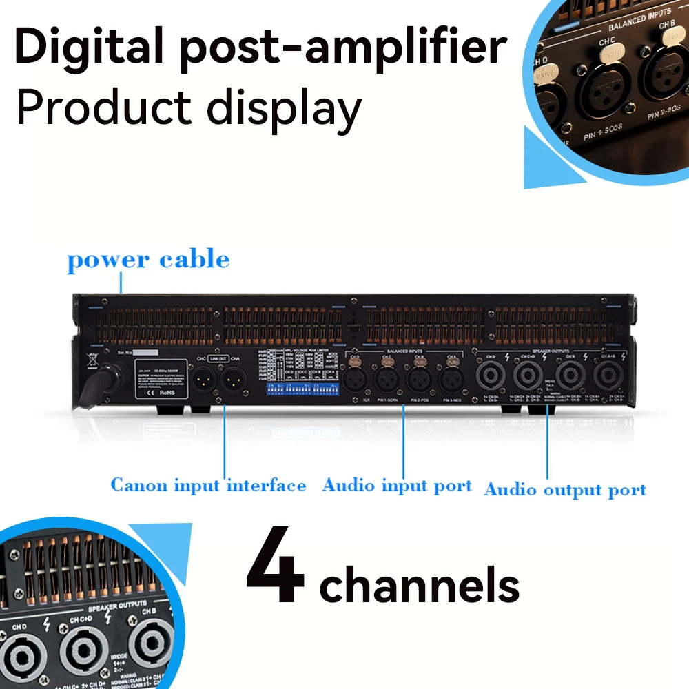 폴킷슨 FP20000Q 오디오 파워 앰프 4채널 4x1350W 10000와트 라이브 쇼 전문 디스코 DJ 오디오 스피커 서브우퍼